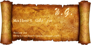 Walbert Géza névjegykártya